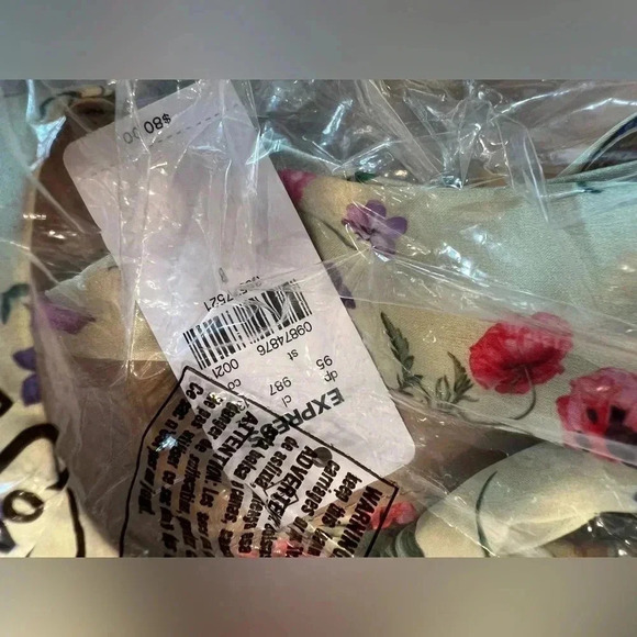 Express Yellow Floral Printed Lace Up Heeled Sandals Size 10 - Picture 4 of 5